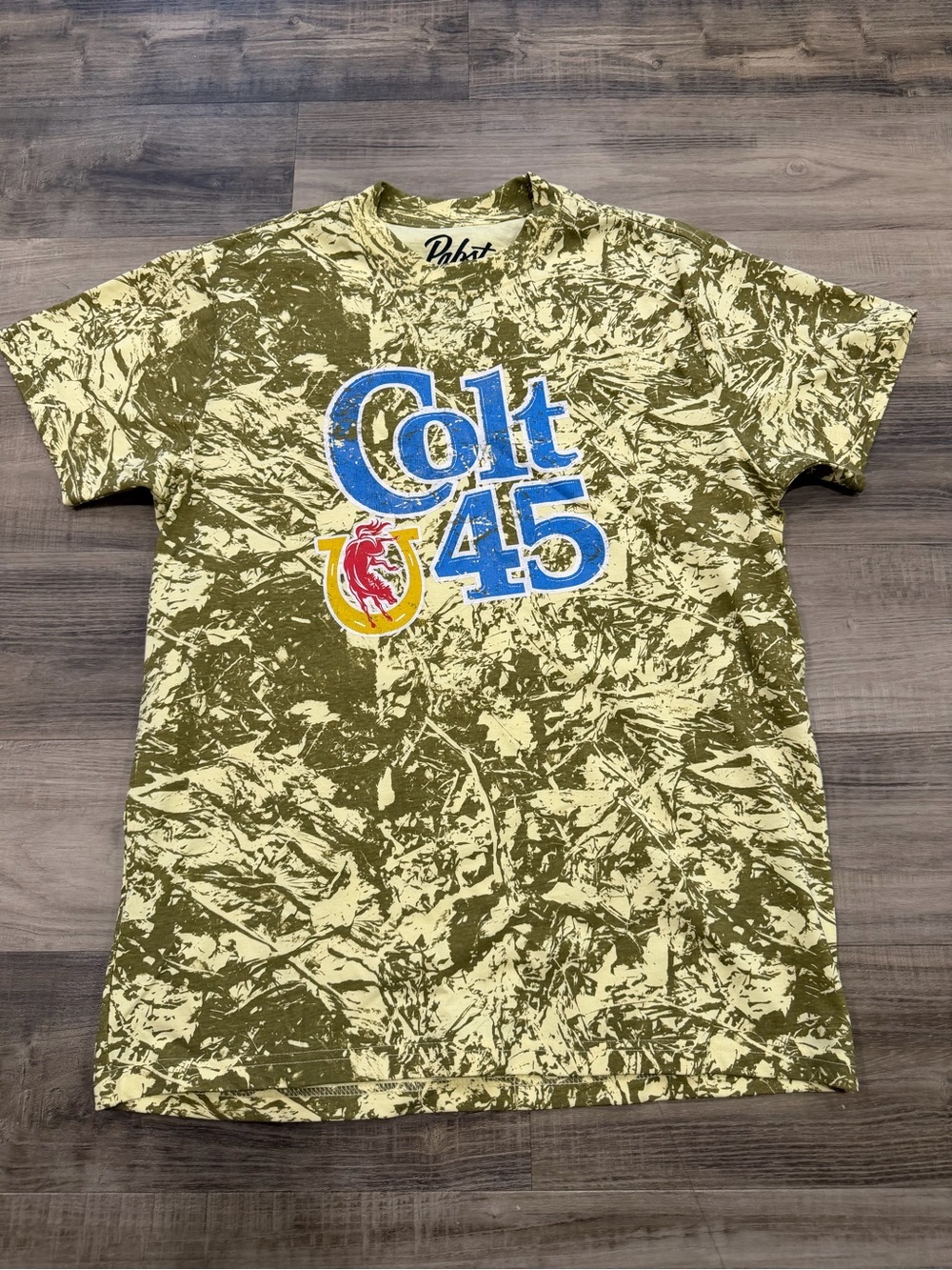 Pabst Blue Ribbon Colt 45 Camo Graphic Tee | Small | Double-Side